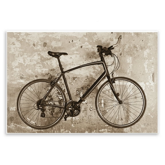 Stupell Industries Distressed Vintage Bike Transportation Painting Unframed Art Print Wall Art, 15 x 10