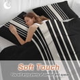 thumbnail image 4 of 3 Piece Black Beige Striped Duvet Cover Set Queen Size, Microfiber Comforter/Quilt Cover with Corner Ties and 2 Pillowcases, Modern Farmhouse Retro Lines All Season Soft Bedding with Zipper Closure, 4 of 8