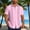 Pink, variant on ZUBKTE Men's Shirt Vintage Bowling Short Sleeve Button Down Hawaiian Summer Beach Printed Casual Shirts S-4XL
