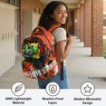 thumbnail image 4 of CHAQLIN Sports Car Graffiti Print Breathable Backpack with Large Capacity Lightweight School Bag, Front Pocket 17 Inch Elementary Bookbag for Elementary School Travel, 4 of 9