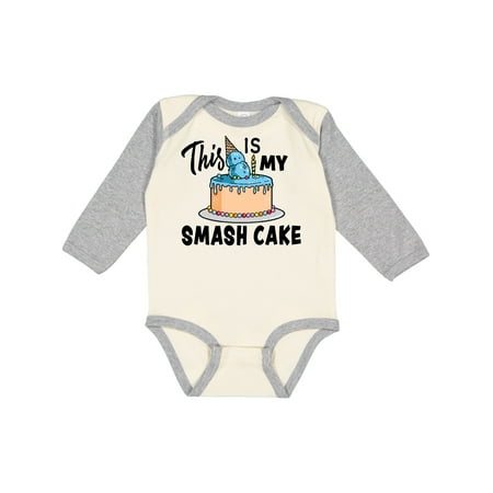 

Inktastic This is My Smash Cake Gift Baby Boy Long Sleeve Bodysuit