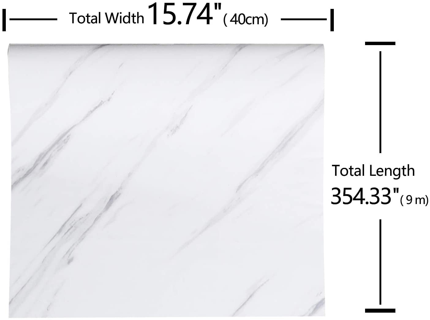 VEELIKE White Marble Counter Top Covers Peel and Stick Wallpaper Self Adhesvie White Grey Waterproof Removable Wall Paper Marble Contact Paper Decorative for Kitchen Cabinet Locker 15.7''x354''