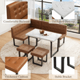 thumbnail image 4 of Brafabhome 5 Piece Corner Dining Table Set, 72 Inch Breakfast Nook with Banquette, Modern Kitchen Table with Storage Bench for 6 | Orange, 4 of 9