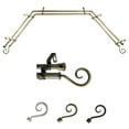 thumbnail image 1 of Julius 13/16" Double Bay Window curtain rod Adjustable 20"-36", 38"-72" - Antique Brass,(ABay-20-4D), 1 of 4