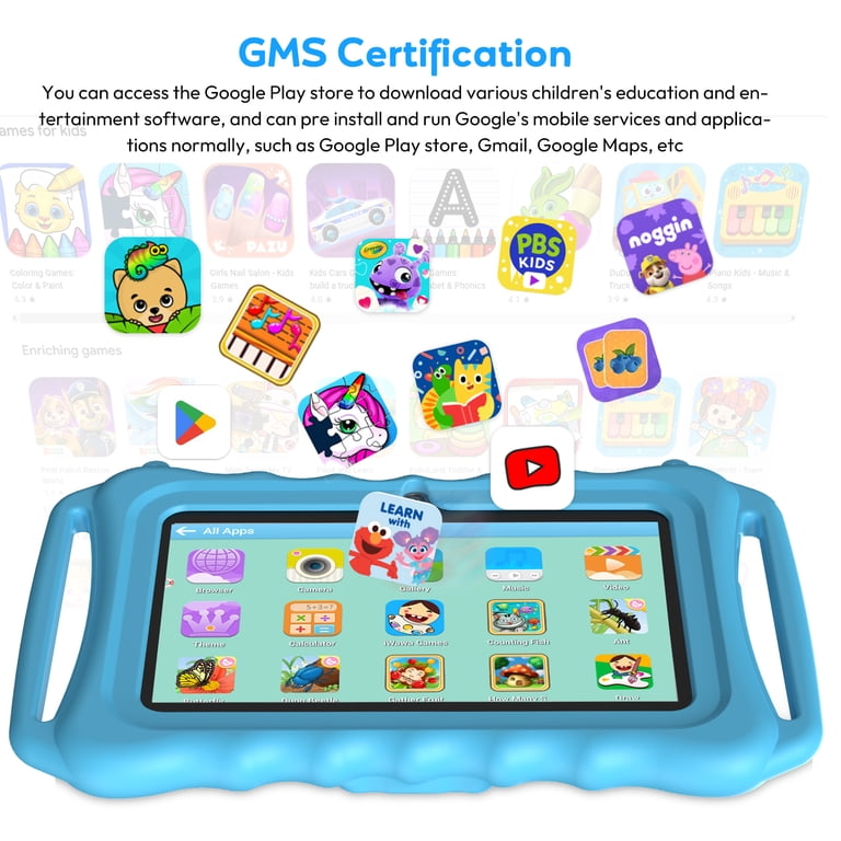 PRITOM Tablette Android 12 Enfants 10 Pouces - 3GB+64GB WiFi Étui Protection Iwawa