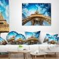 thumbnail image 3 of Designart Beautiful view of Paris Paris Eiffel Towerin Paris - Cityscape Throw Pillow - 18x18, 3 of 4