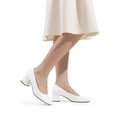 thumbnail image 6 of DREAM PAIRS Women's Low Chunky Heels Square Toe Pumps Comfortable Slip On Dress Shoes Wedding Party Office Shoes, 6 of 7