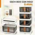 thumbnail image 5 of 3/4-Tier Stackable Storage Bins with Lids & Wheels, 8.4 Gallon Collapsible Plastic Organizers for Closet, Home, Office & Dorm, Foldable Toy Storage Containers, 5 of 10