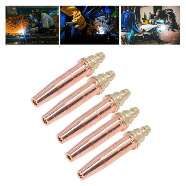 5PCS Cutting Tips, Brass Copper Nozzles CNC Processing for Industrial Gas Media