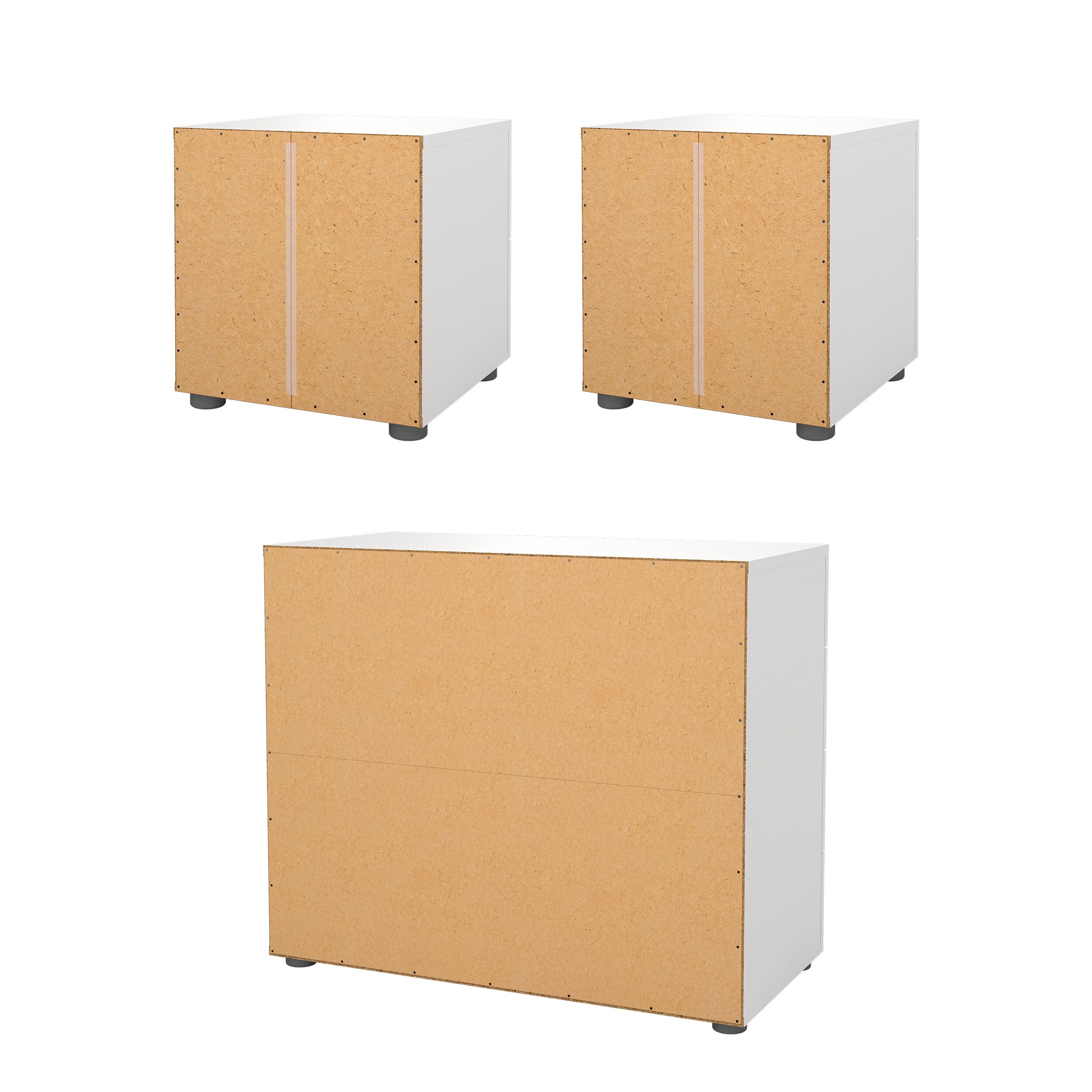 Tvilum Loft 3-Piece Bedroom Set with Chest and Nightstands, White