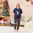 thumbnail image 2 of Odeerbi Christmas Pajamas for Family Holiday Short Sleeve Family Christmas Pajamas Matching Sets Mom Casual Print Top with Bottom Outfits Home Wear Sleepwear Family Matching PJs Set Blue, 2 of 7