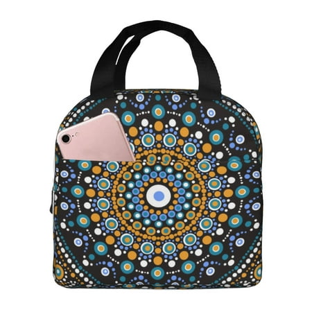 Insulated Lunch Bag for Women Men - Dot Mandala Leakproof Cooler Lunch Box for Women Men  Lunch Tote Bags for Work School Picnic Travel