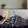 thumbnail image 3 of Hug Soft Flannel Fleece Throw Blanket, Ornamental Love Words of Hug Makes Everything Better, Cozy Plush for Indoor and Outdoor Use, 50" x 60", Purple Grey Yellow Green, by Ambesonne, 3 of 5
