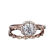 thumbnail image 1 of 2 Carat Halo Moissanite and Diamond Wedding Ring set in 10k Rose Gold, 1 of 5