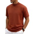 thumbnail image 2 of Men's Business Casual Mock Neck T-Shirts Short Sleeve Solid Color Pullover Wrinkle Free Tops for Office Work, 2 of 5