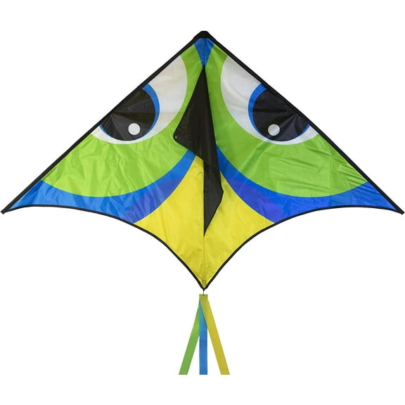 In the Breeze 3339 — Manu Green 72" Delta Kite — Colorful Large Fun, Easy-Flying Single Line Kite for All Ages