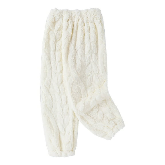 Ruyang Boys Girls Furry Warm Loungewear Pants Toddler Kids Soft Cozy Thick Elastic Waist Baggy Trousers Fall Winter Pants