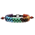 thumbnail image 1 of Pulsera de cuentas de chakras, pulsera de cristal curativo de los 7 chakras, pulsera de cuentas de piedra para yoga, pulsera de meditación, relajación y ansiedad, 1 of 5