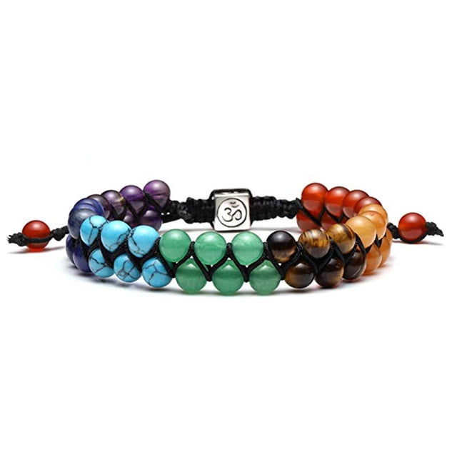 Pulsera de cuentas de chakras, pulsera de cristal curativo de los 7 chakras, pulsera de cuentas de piedra para yoga, pulsera de meditación, relajación y ansiedad