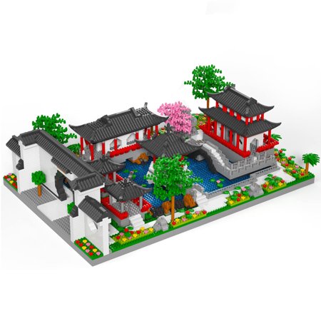 MACTANO Architecture Micro Mini Building Block Set Suzhou Garden Building Kit for Adult Multi Color
