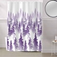 thumbnail image 5 of Fabric Shower Curtain Purple Misty Forest Abstract Tree Silhouette Shower Curtains with 12 Hooks Waterproof Machine Washable Bath Curtains for Bathroom, 36 x 78in, 5 of 6