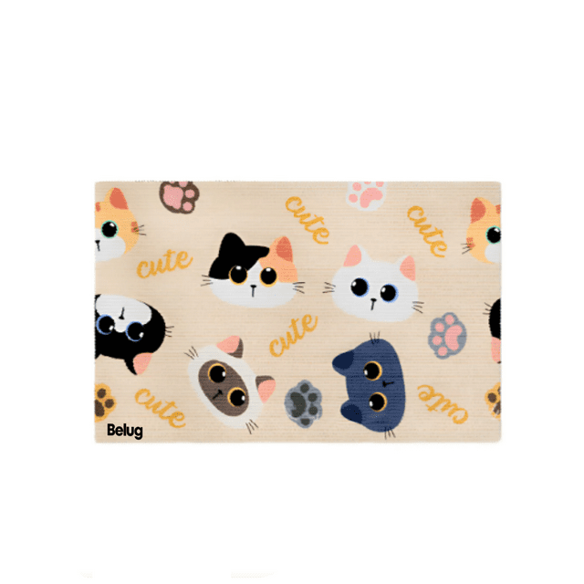 Tapete Rascador Para Gatos 50x80 cuadrado gatitos estilo 1 Belug Beige