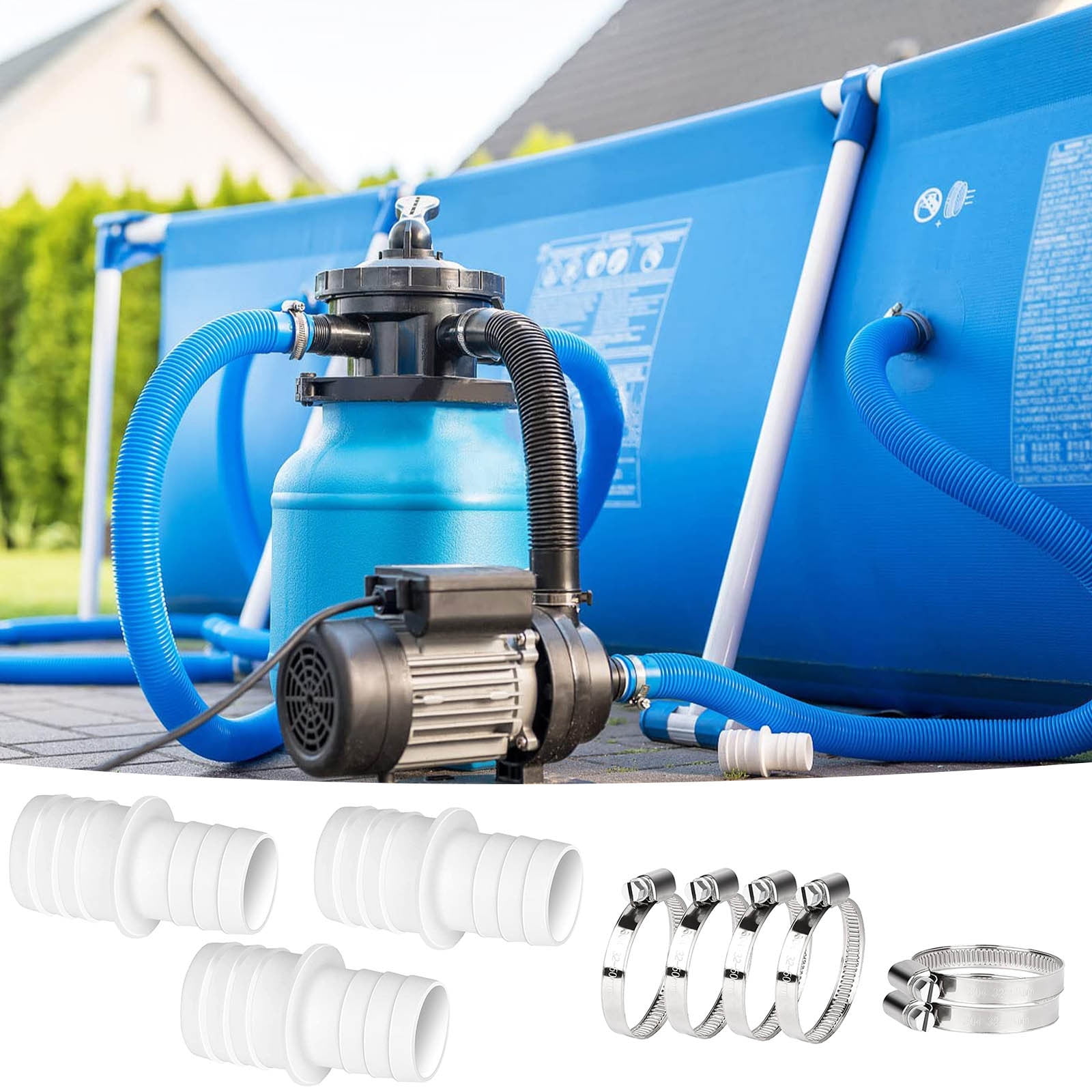 Swimming Pool Filter Hose Replacement Kit, Universal 11/4 Inch or 1/2