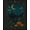 Blue, Pattern 1, variant on ODIKA 8'x10' Washable Area Rug Dark Teal Gold Moonlit Castle Scene Intricate Gothic Design with Pumpkins for Living Room, Under Sectional, Family , Durable, Non-Slip