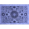 thumbnail image 1 of Ahgly Company Machine Washable Indoor Rectangle Abstract Blue Modern Area Rugs, 5' x 8', 1 of 4