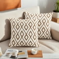 thumbnail image 2 of REGALWOVEN Soft Snowflake Fleece Throw Pillow CoverGeometric Cushion Case Hidden Zippered Pillow Case Home Decor Brown 20 x 20 Inch, 2 of 6