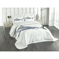 thumbnail image 3 of Ambesonne Shark Quilted Bedspread Set 3 Pcs, Large Reef Futuristicrt, King Size, Blue Grey White, 3 of 5