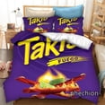 thumbnail image 2 of Juego de cama con estampado 3D de Snacks Takis de Phechion, fundas de edredón, fundas de almohada, juegos de cama con edredón de una pieza, ropa de cama, lino K275, 2 of 4