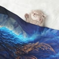 thumbnail image 2 of Naloa Moonlit Blue Wolf Dog Blanket, 3 Sizes Cat Blanket for Indoor Cats Large Medium Small Dog Gifts-Large, 2 of 8