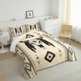 thumbnail image 3 of jejeloiu Vintage Aztec Geometric Bedding Comforter Set,Rustic Bull Skull Twin Comforter Sets,Retro Rhombus Triangle Bedding Set For Men Women,Breathable Home Decor Reversible,2 Pieces, 3 of 8