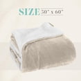 thumbnail image 3 of Elegant Comfort Holiday Reversible and Plush Flannel Fleece Sherpa Throw- Lightweight Soft and Cozy- All Season Decorative Throw, Perfect for Lounging, 50 x 60 inches, Ivory, 3 of 5