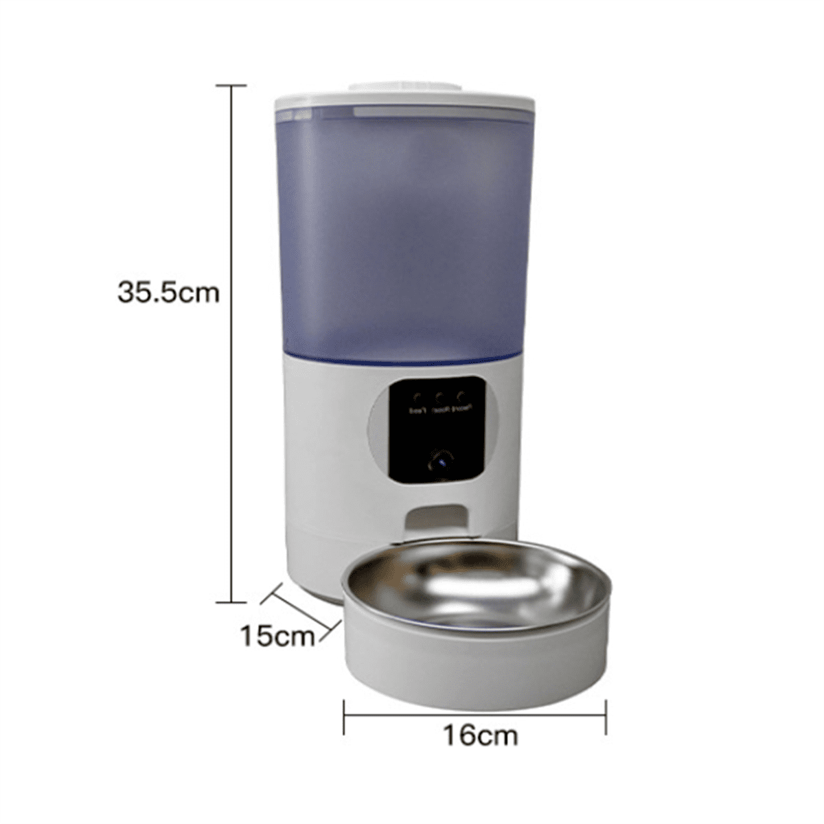 Automatic Cat Feeder 140° Wide Angle 6L Large Food Storage Container Detachable Easy Clean for Pet US Plug