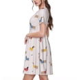 thumbnail image 2 of Lsque Teckel Chiot Imprimé Robe Décontractée T-Shirt Été Manches Courtes Col Rond Robes Évasées, 2 of 6