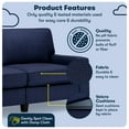 thumbnail image 3 of Serta Palisades 73" Track Arm Sofa with Removable Covers Navy Blue, 3 of 17