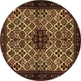 thumbnail image 1 of Ahgly Company Indoor Round Persian Brown Traditional Area Rugs, 4' Round, 1 of 4