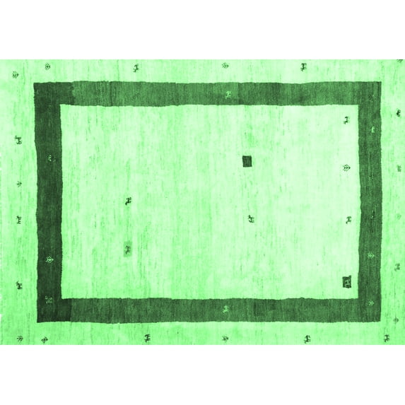 Ahgly Company Indoor Rectangle Solid Emerald Green Modern Area Rugs, 5' x 7'