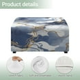 thumbnail image 4 of Xoenoiee Blue Golden Marble Print Ottoman Cover Square, Stretch Square Ottoman Covers Slipcover, Soft Jacquard Cover for Storage Stool, Footstool Protection for Living Room, S, 4 of 7