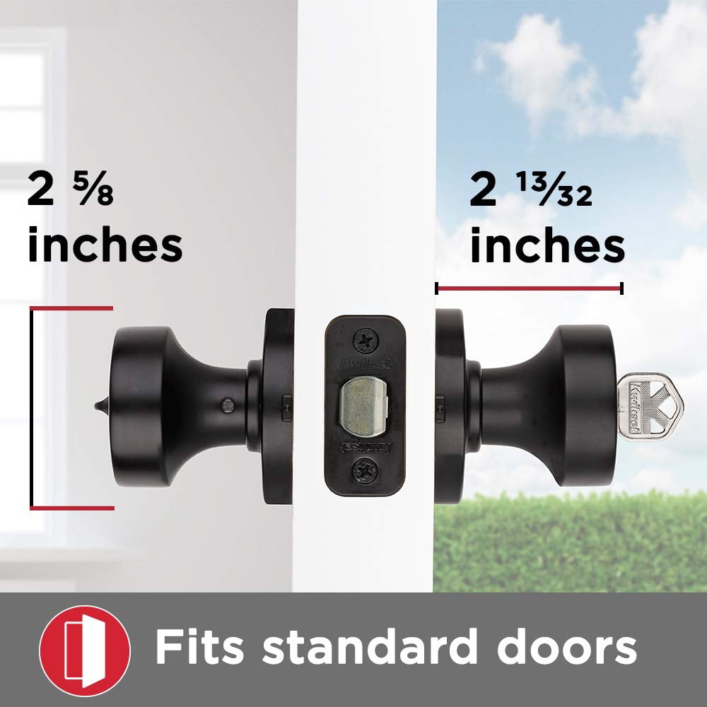 Pismo Square Keyed Entry Knob featuring SmartKey Security in Matte Black
