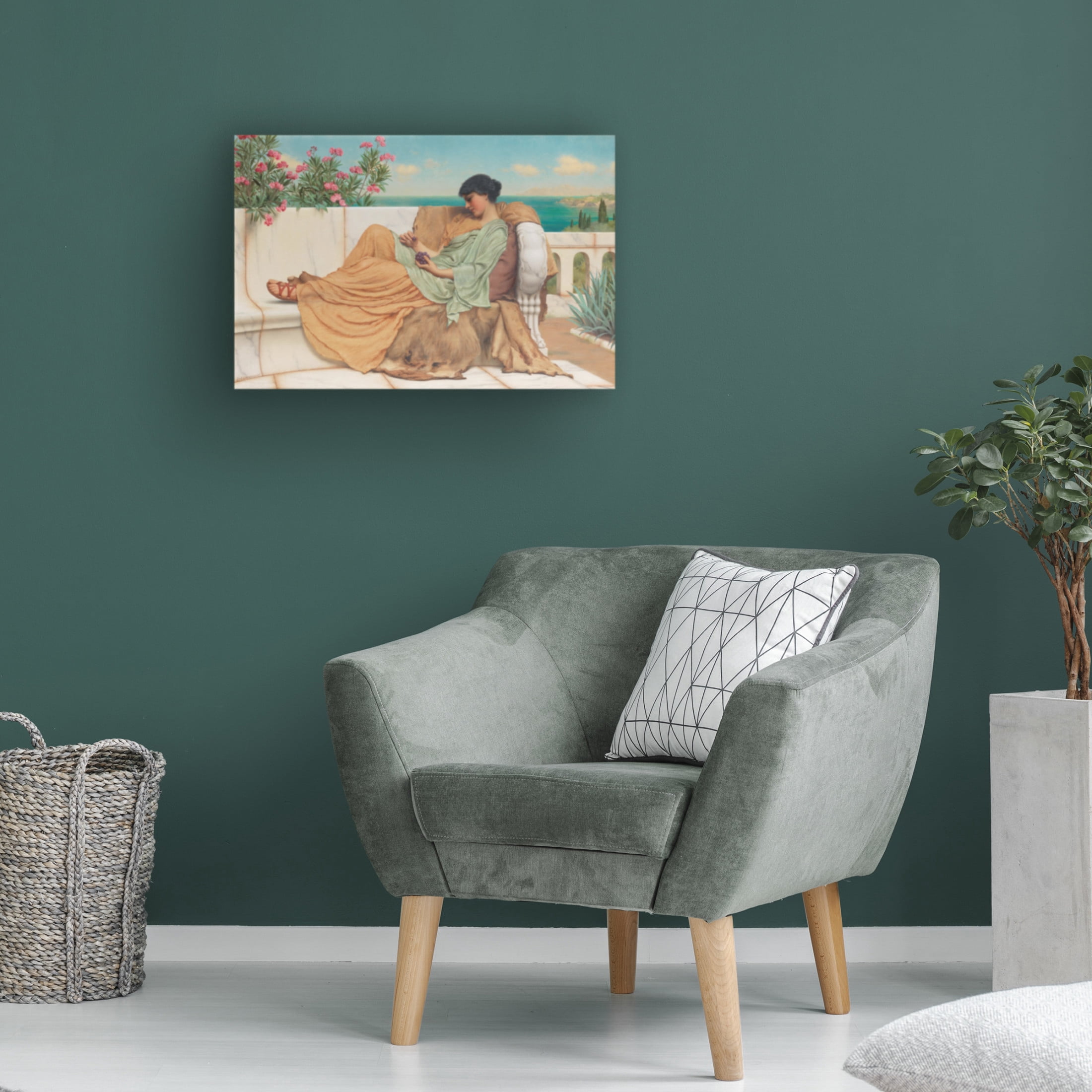 Canvas Wall Art - Masters Collection 'Sweet Idleness III John William Godward' Wall Art for Living Room, Bedroom, or Office Décor by Trademark Fine Art - 19 x 12 Inches
