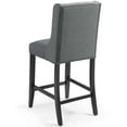 thumbnail image 5 of Counter Stool Chair, Set of 2, Fabric, Wood, Grey Gray, Modern Contemporary Urban Design, Bar Pub Cafe Bistro Hotel Restaurant Hospitality, 5 of 7