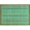 thumbnail image 1 of Ahgly Company Machine Washable Indoor Rectangle Abstract Turquoise Blue Modern Area Rugs, 2' x 4', 1 of 4