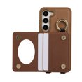 thumbnail image 6 of Crossbody Wallet Case for Samsung Galaxy S22 with Make-up Mirror, PU Leather Lanyard Purse Magnetic Clasp Card Holder, Flip Kickstand Shockproof Phone Cover for Samsung Galaxy S22, Brown, 6 of 7