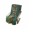 thumbnail image 3 of Safari Soft Flannel Fleece Throw Blanket, Tiger Family in the Jungle Full Moonlight Night Grass Abstract, Cozy Plush for Indoor and Outdoor Use, 70" x 90", Jade Green Pale Green, by Ambesonne, 3 of 5