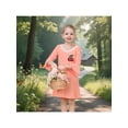 thumbnail image 4 of Sunny Fashion Girls Dress Lace Trim Bell Sleeve Cherry Applique Pearl A-Line Casual 3 Years, 4 of 8