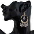 thumbnail image 4 of Pendientes de cristal con flecos, pendientes de aro geométricos vintage, 4 of 4