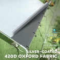 thumbnail image 4 of PawHut Chicken Run, Metal Chicken Coop w/ Waterproof & Anti-UV Cover, Feeding Door, Hanging Feeder, Perch, for 24-30 Chickens, 9.8' x 26.2' x 6.4', 4 of 9